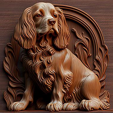 3D model Pont Audemer Spaniel dog (STL)